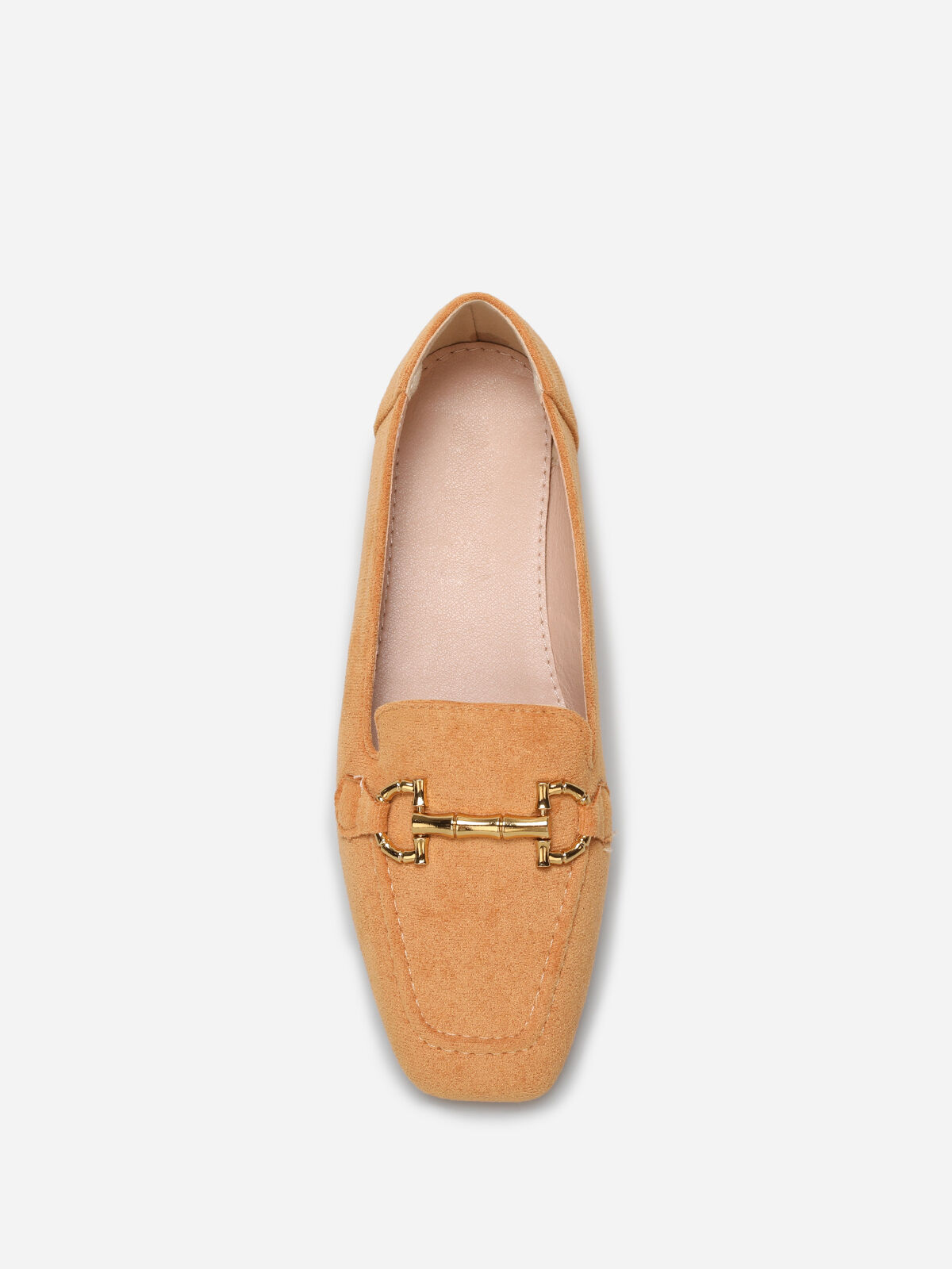 Mocassins en suédine à bride- Camel