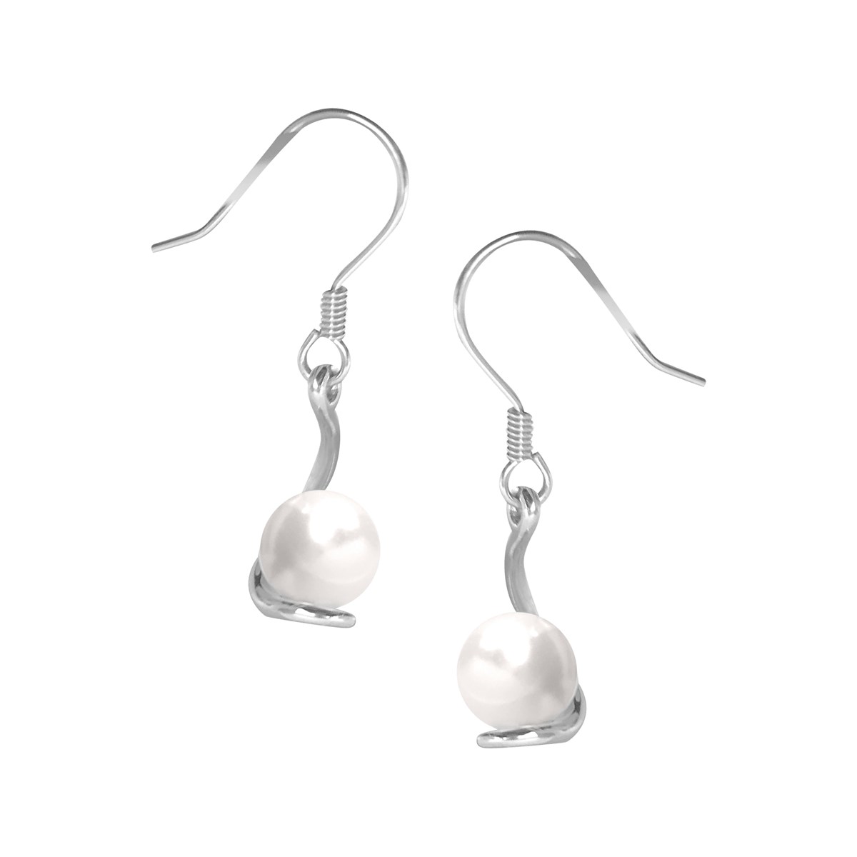 Boucles d'oreilles argent 925 rhodié perle fantaisie