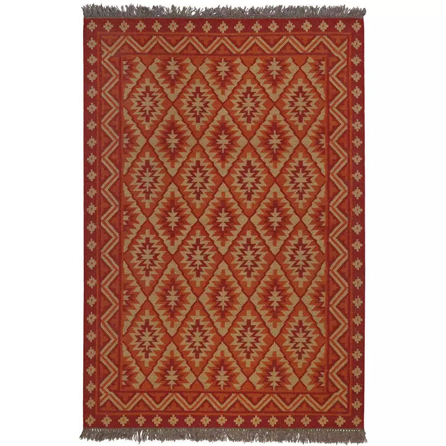 Green Looop Handweb-Teppich Clare rot