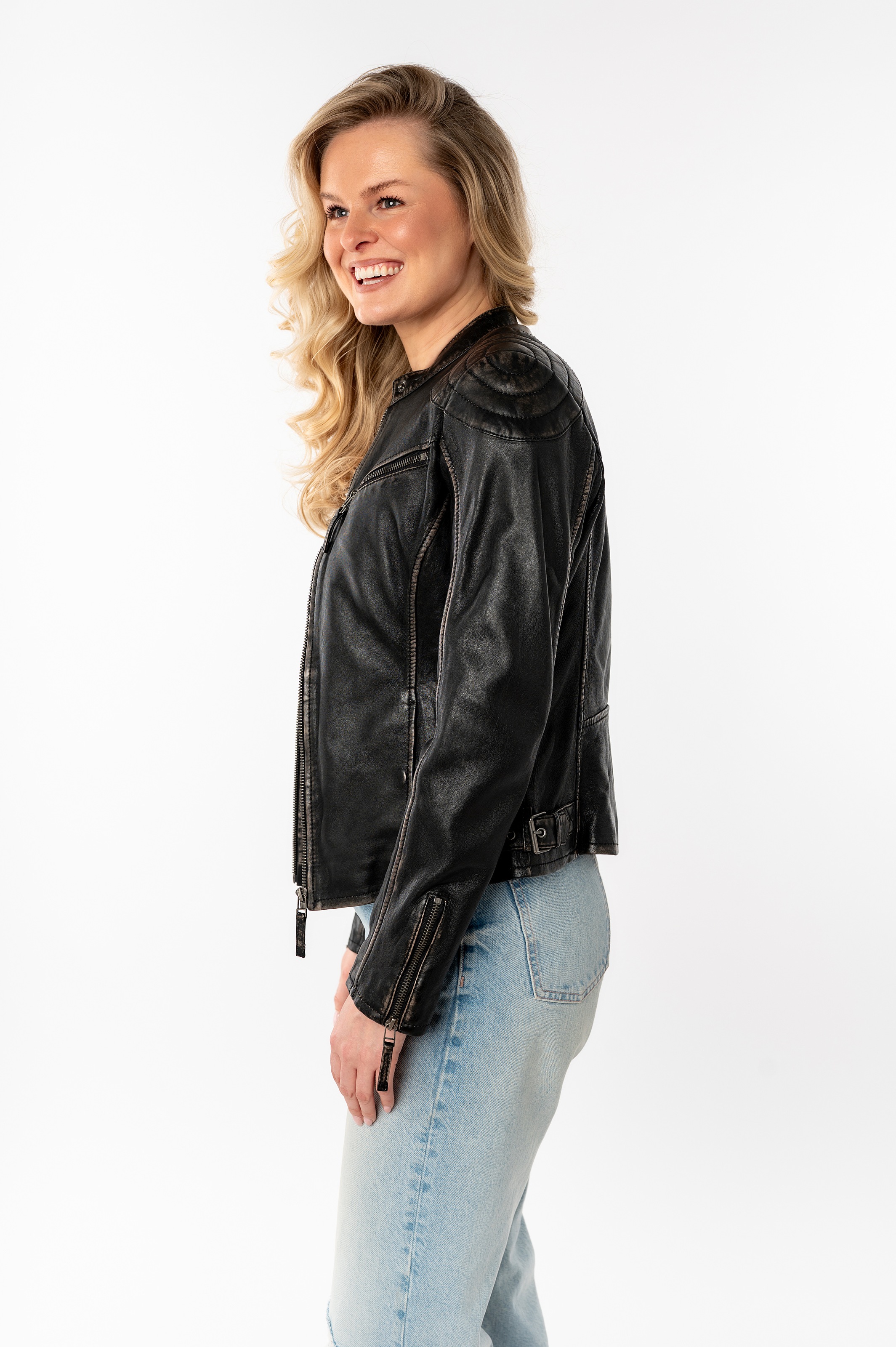 Mauritius Lederjacke »DETTE« in Used-Optik