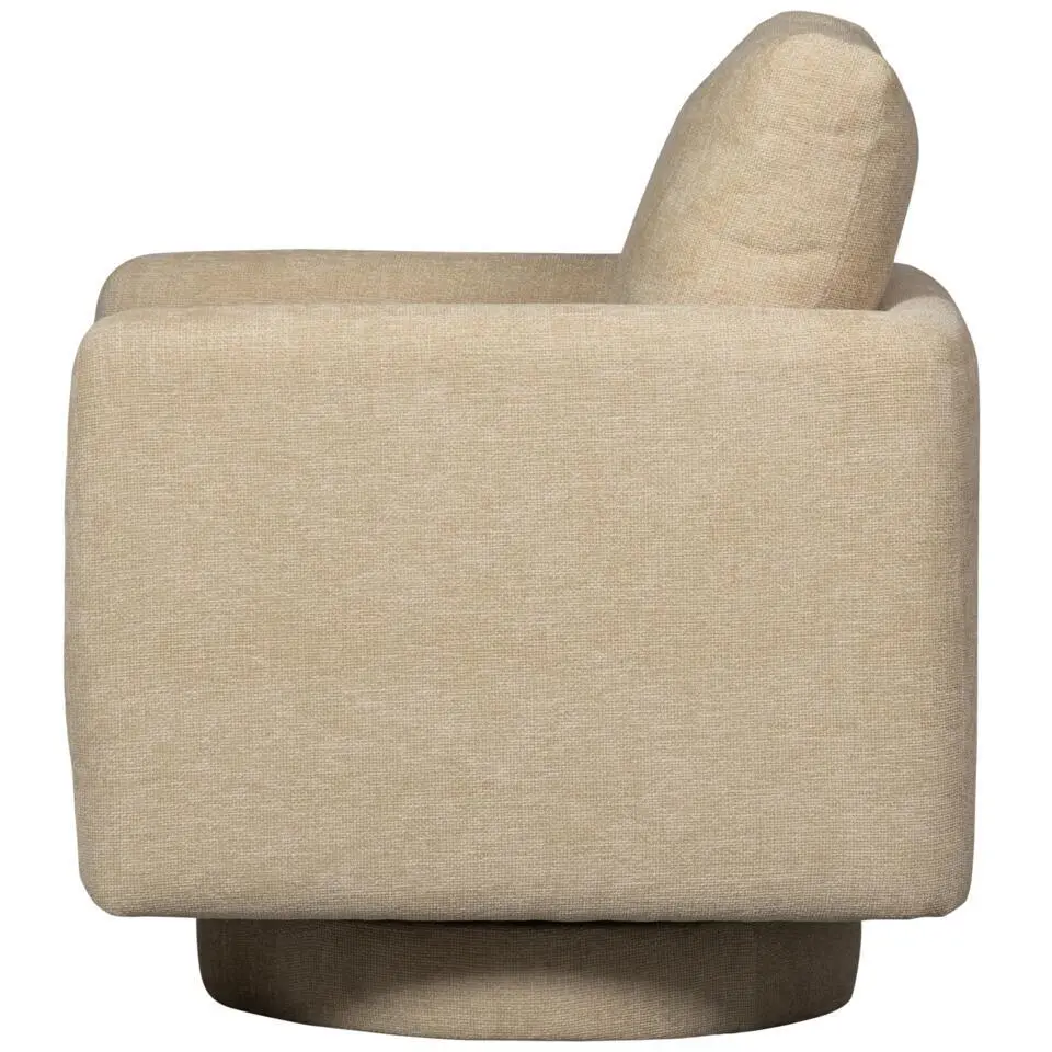 WOOOD Oscar Draaifauteuil - Chenille - Naturel - 64x78x79