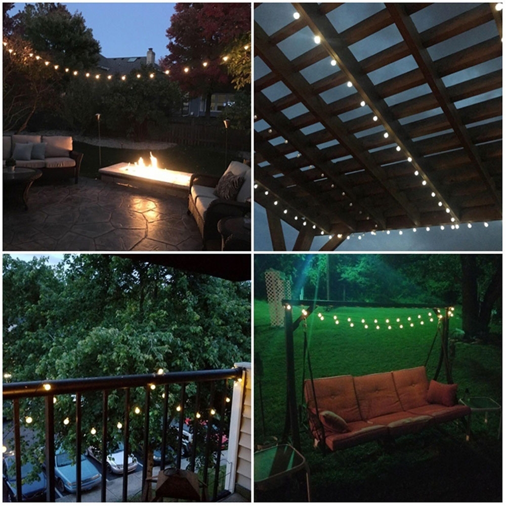 (5m) 50 LED's Deko Solar Lichterkette Kugeln Outdoor Beleuchtung IP65 - Kaltweiss