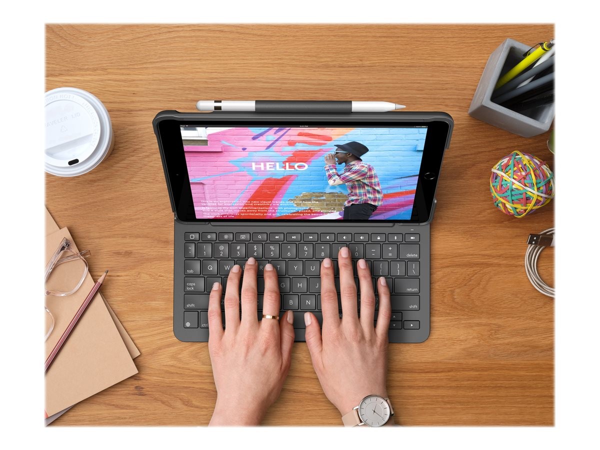 Logitech - Slim Folio for iPad 7-8-9th GRAPHITE
