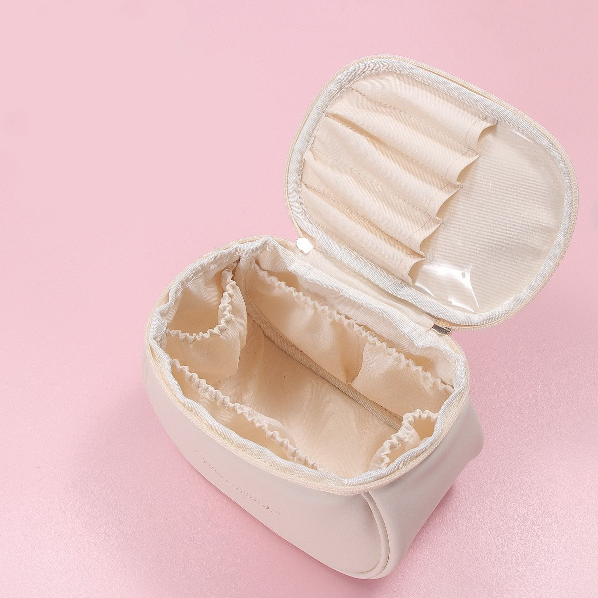 (19x12cm) Kosmetik Make Up Tasche Necessaire Organizer Bag mit Reissverschluss - Rosa