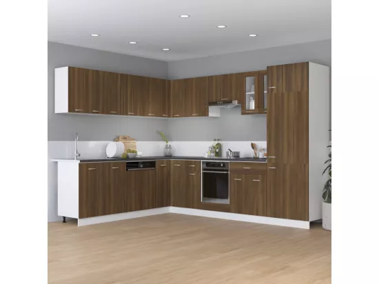 Armoire à réfrigérateur Chêne marron 60x57x207 cm Bois