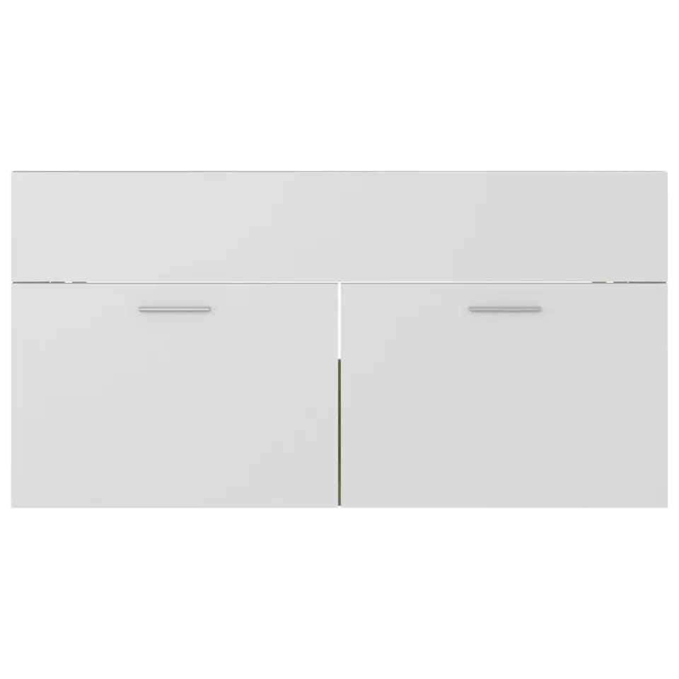vidaXL - Wastafelkast - Wit - Bewerkt hout - 90 x 38.5 x 46 cm