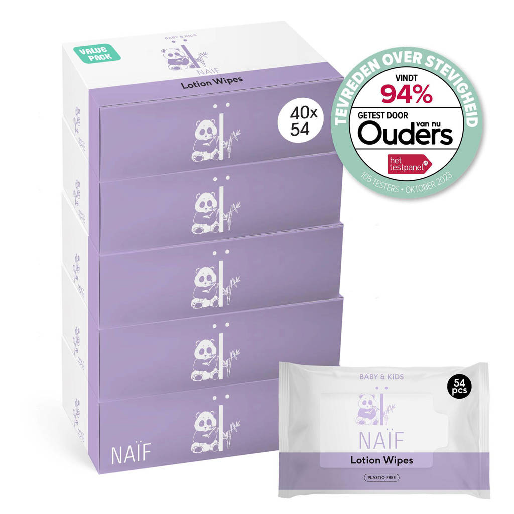 40 stuks - plasticvrije lotion billendoekjes