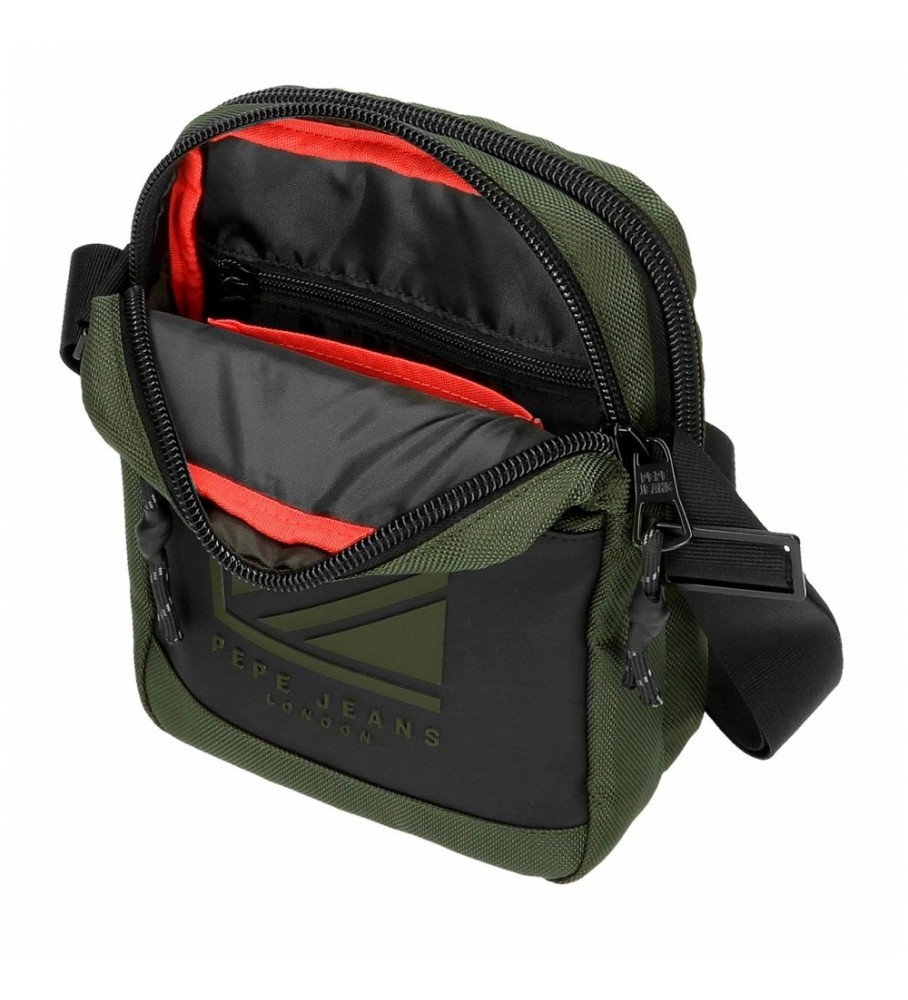 Bolsa de ombro Pepe Jeans Bromley com dois compartimentos, verde