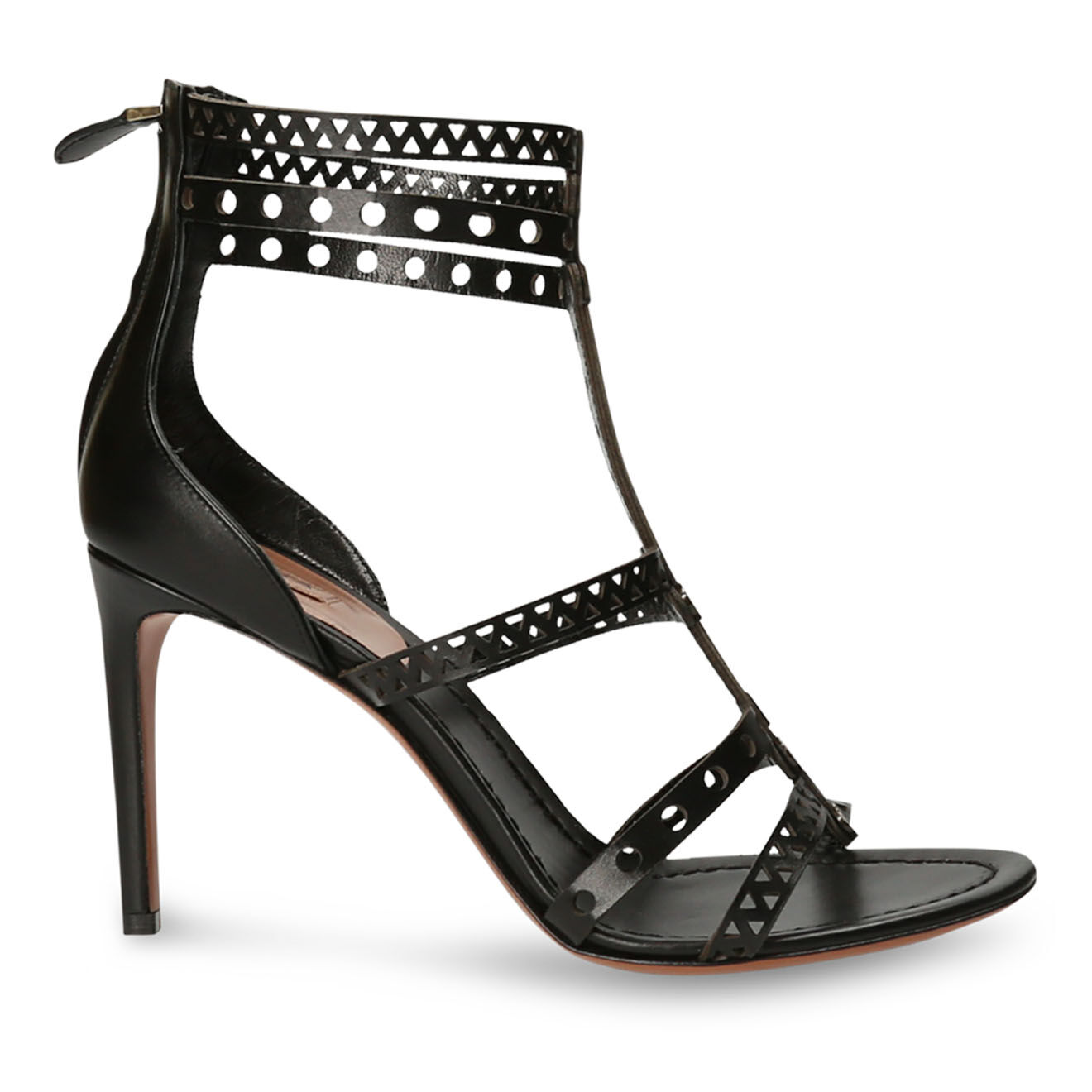 Alaïa Sandales en Cuir noires Talon 9 cm