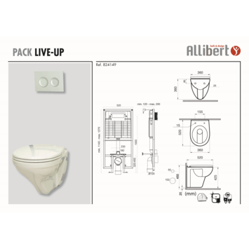 Allibert Live-Up Inbouwreservoir met wandcloset