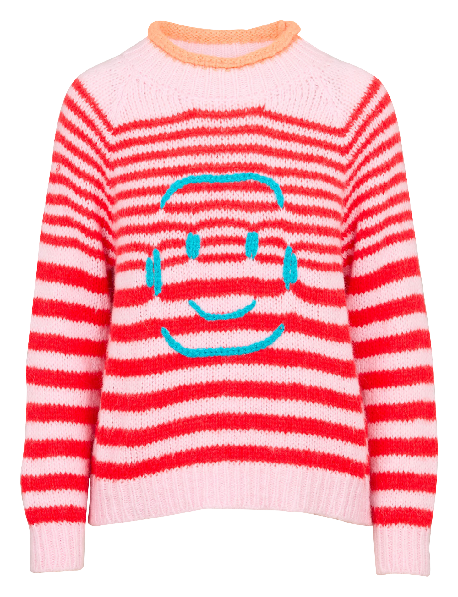 SMILE - Pull col rond droit en maille | Rose