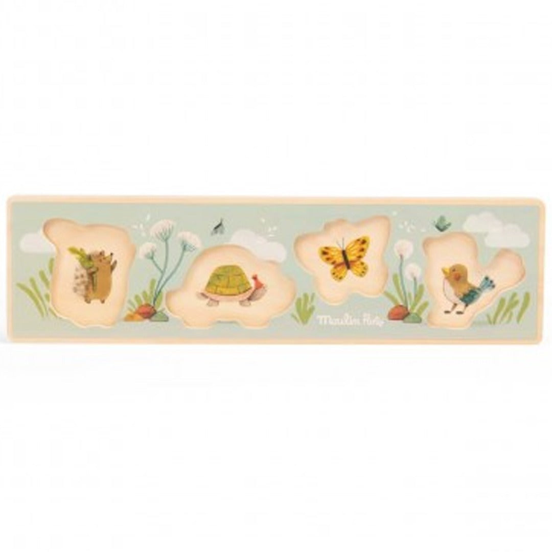 Moulin roty knoppuzzel dieren trois petits lapins