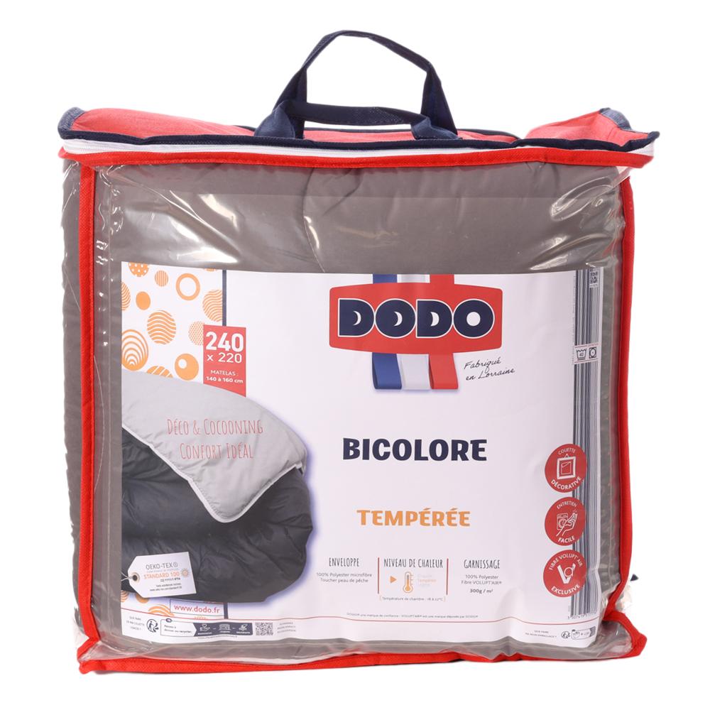Dodo Couette Synthétique Grise Bicolore Tempérée Dodo 240x220