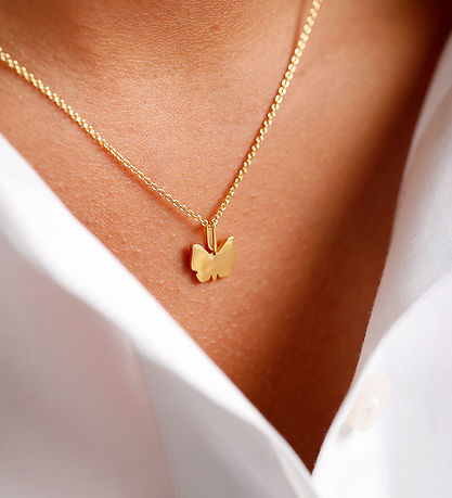 Design Letters Vedh?ng Til Halsk?de - Sommerfugl - 18K Guldbelag