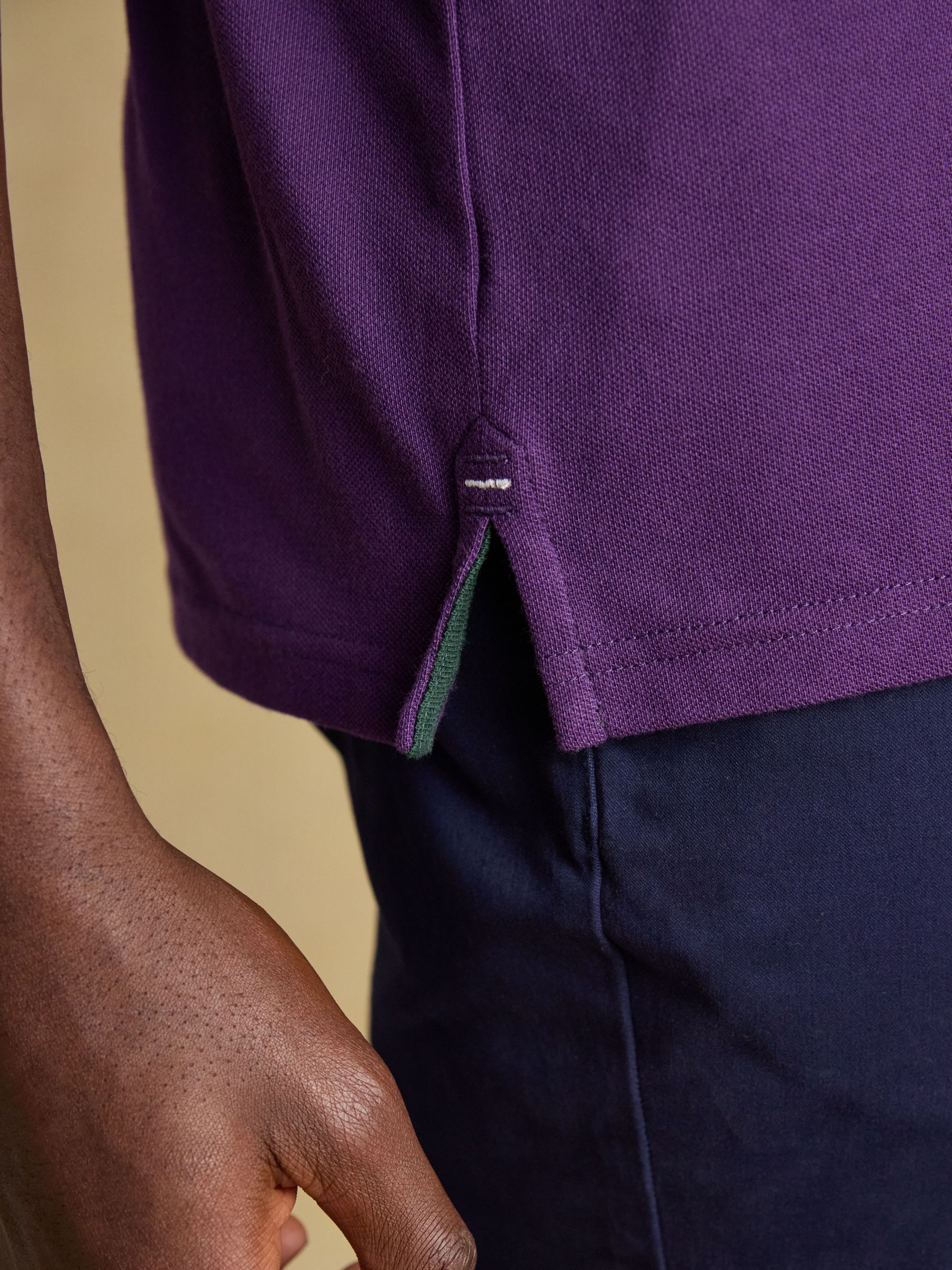 Donkerpaars - Joules Woody pigué poloshirt van katoen