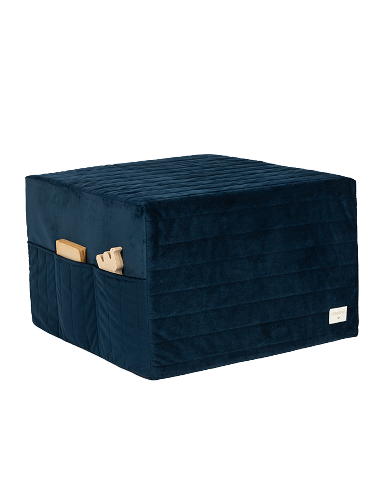 Lit d'appoint pliable eco-velours | Bleu