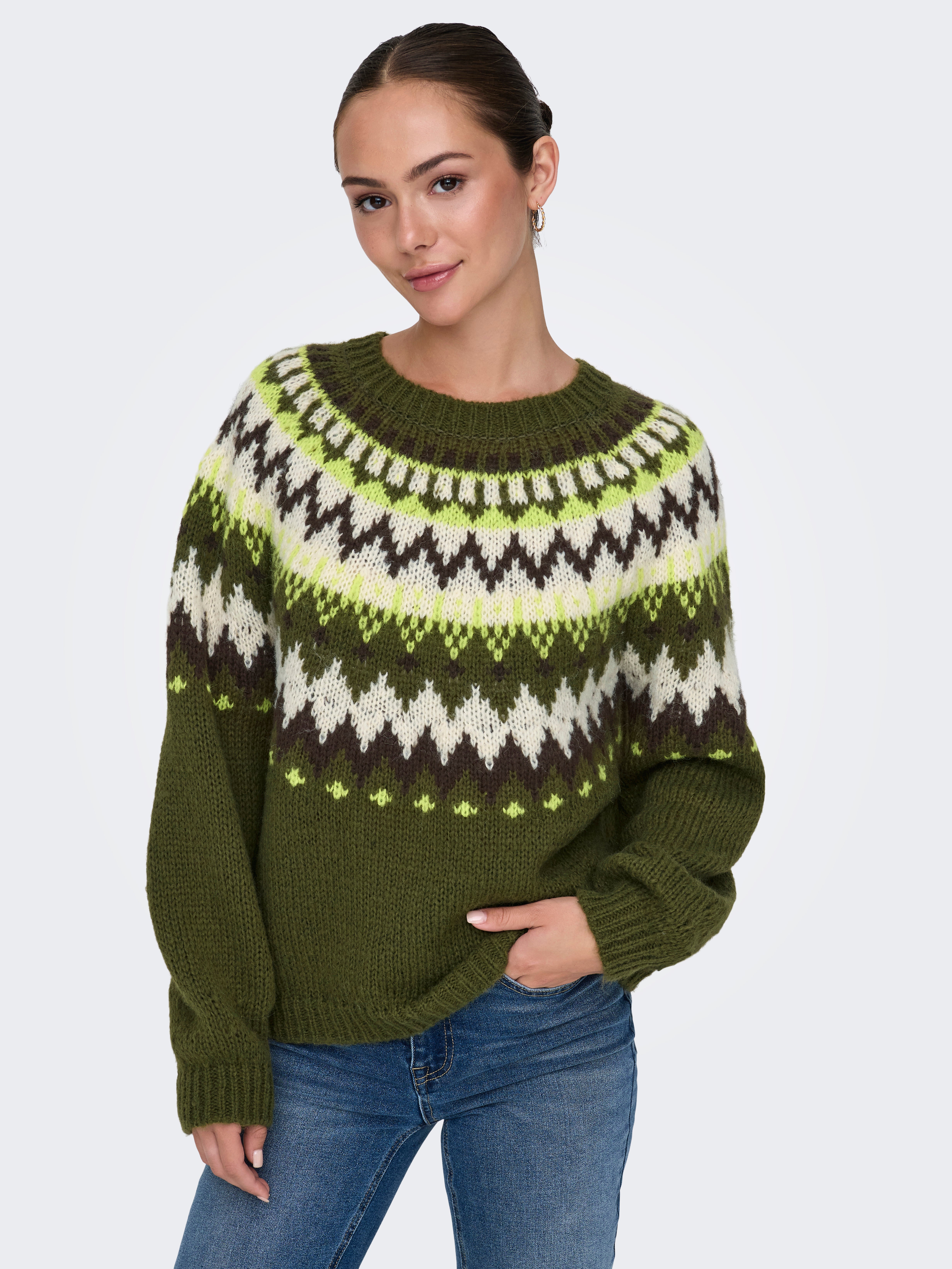JDYKINSLEY Strickpullover Winter Moss