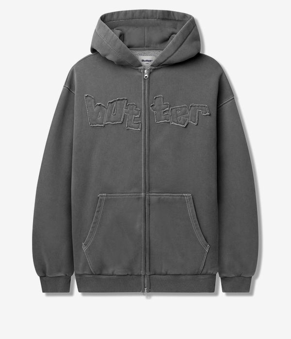 Butter Goods Mineral Wash Zip-Hoodie (charcoal)