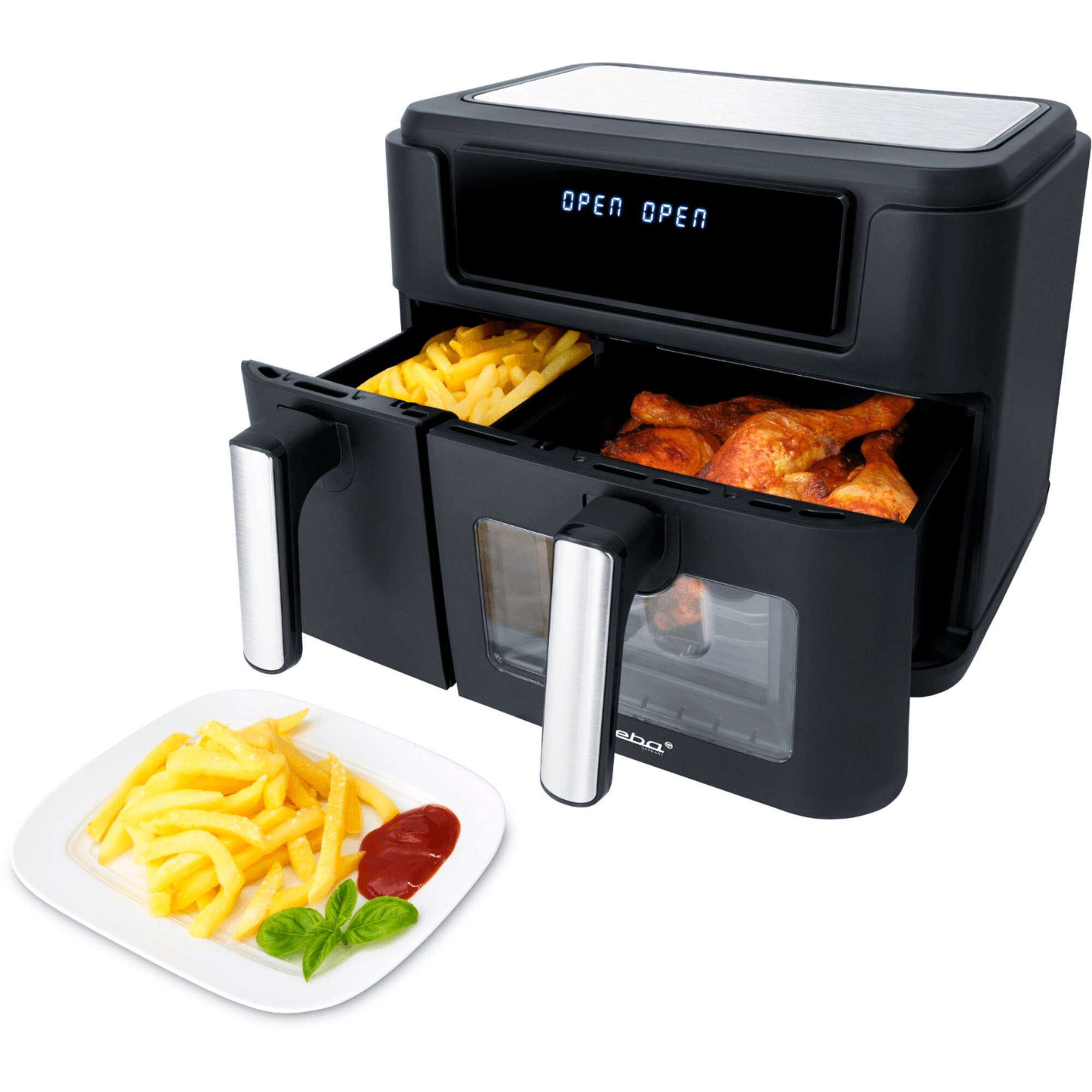 Steba Heißluftfritteuse Doppel-Heißluftfritteuse HF 9500 DUO