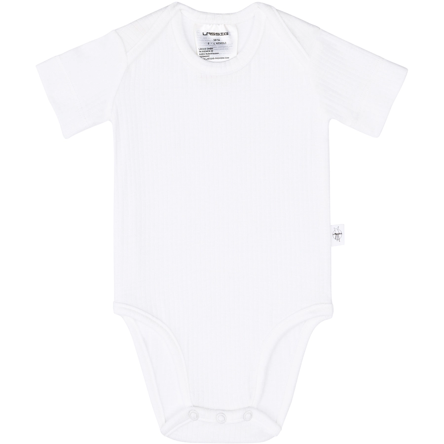 LÄSSIG Baby Body kurzarm gerippt milky weiß