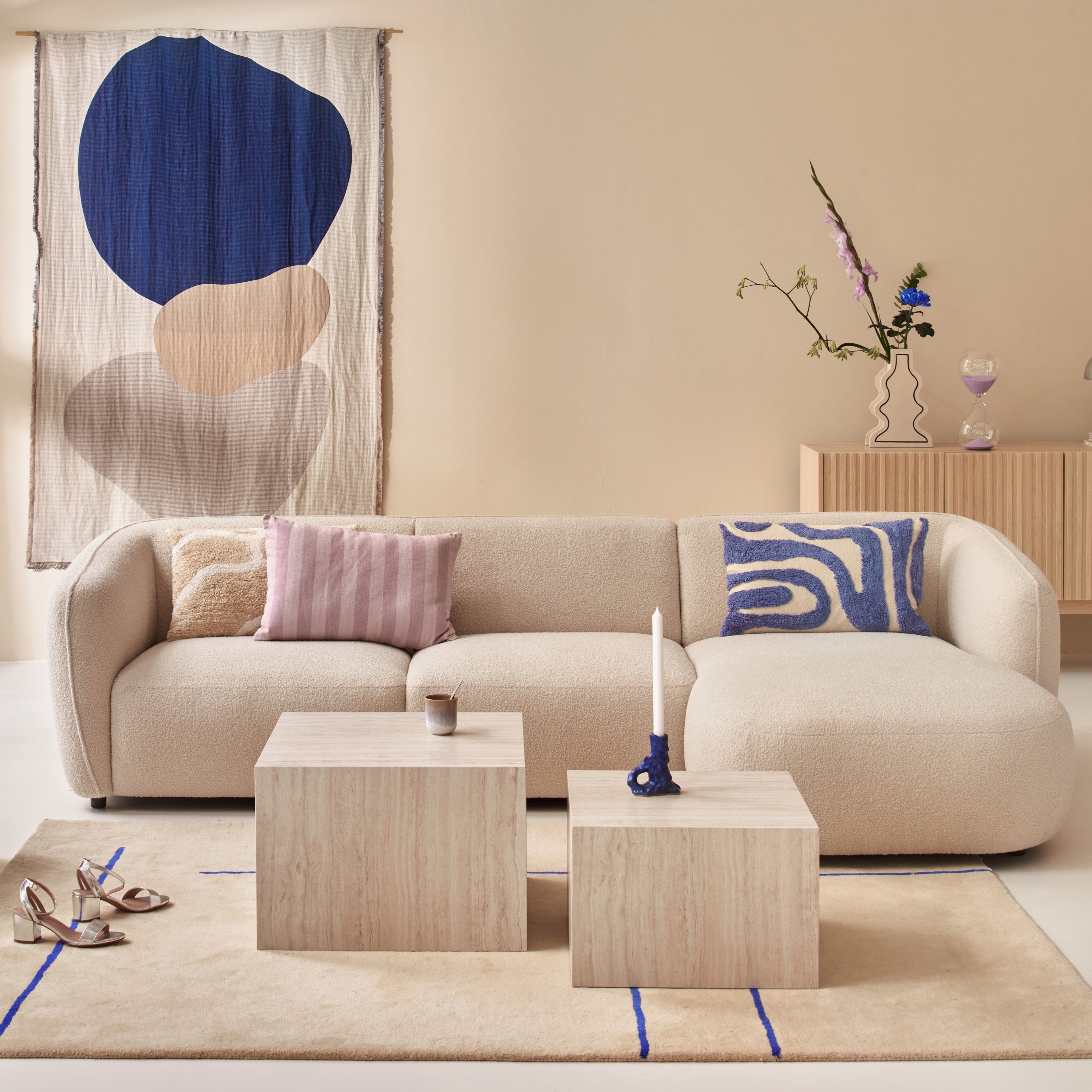 by fonQ Wave Sierkussen 40 x 60 cm - Blauw
