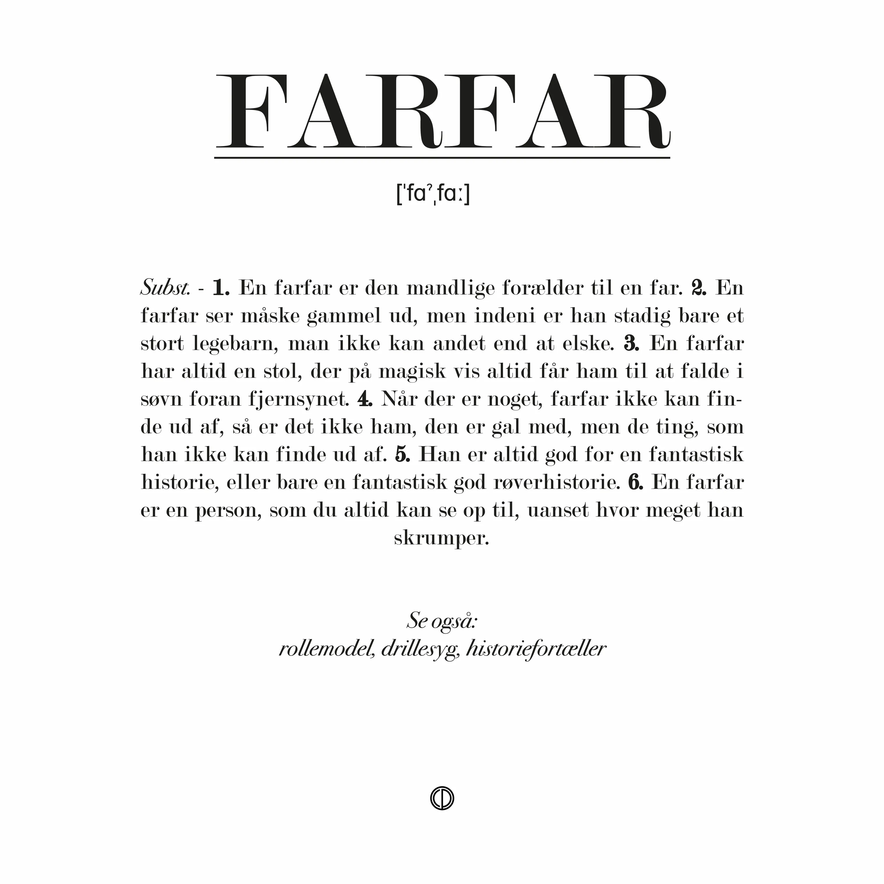 Poster&Frame CITATPLAKAT - FARFAR - A3 -
