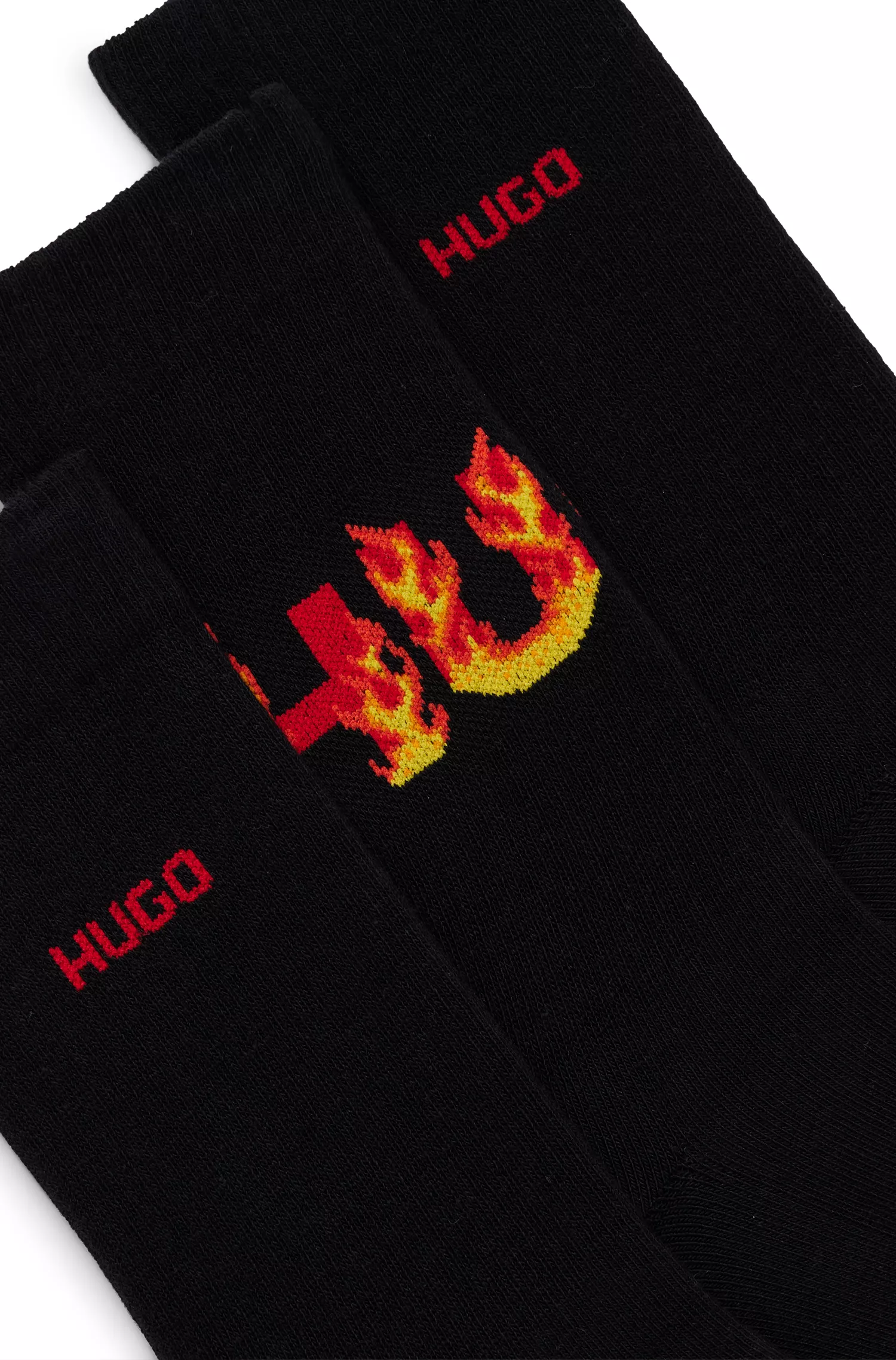 HUGO Vermelho - Pacote com três pares de meias curtas com detalhes do logotipo