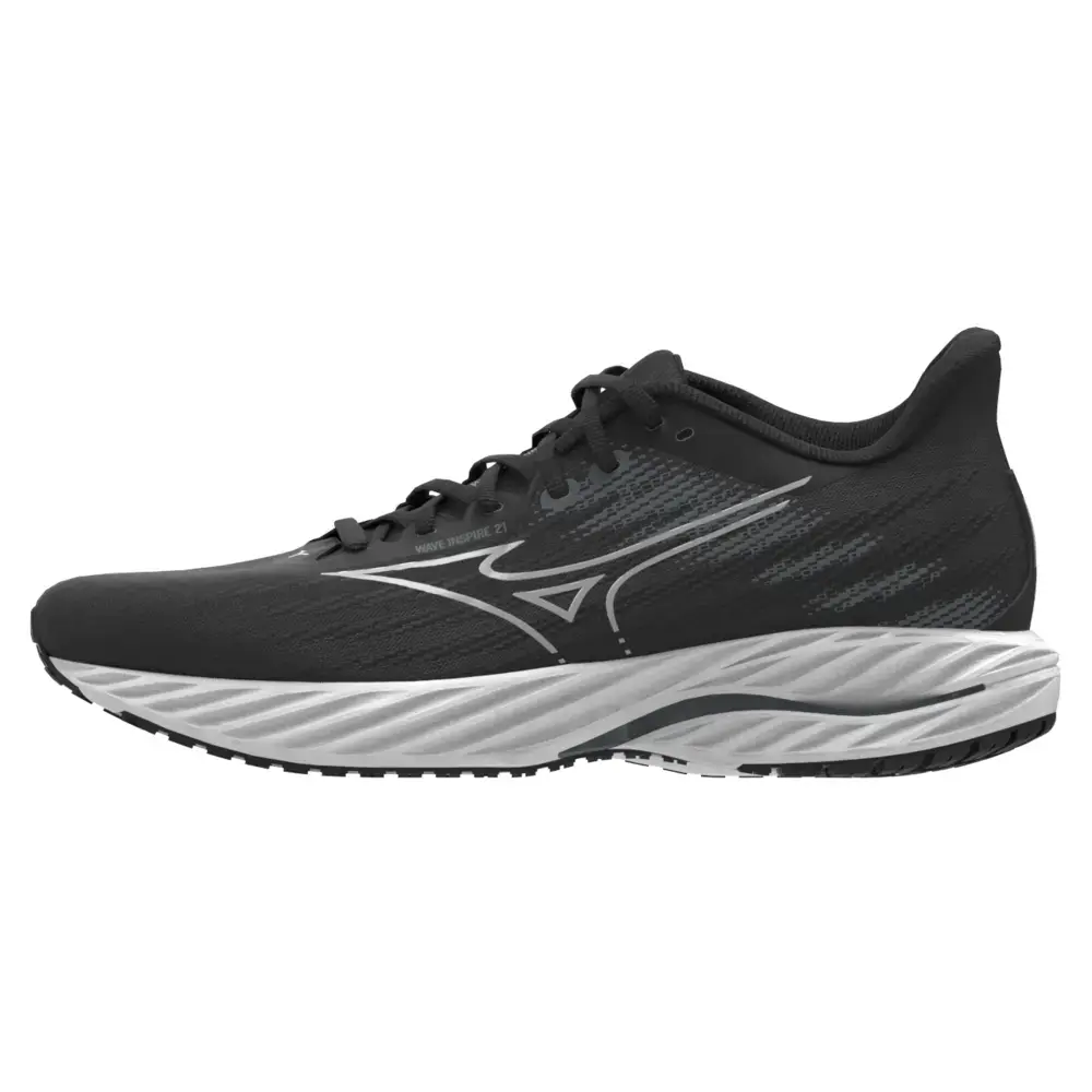 Mizuno Wave Inspire 21 Hardloopschoenen Zwart/Zilver/Grijs Heren