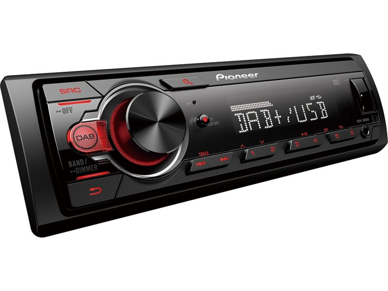 Pioneer Autoradio MVH-130DAB 1 DIN Pioneer MVH-130DAB Auto Media-Receiver Schwarz, Rot 200 W