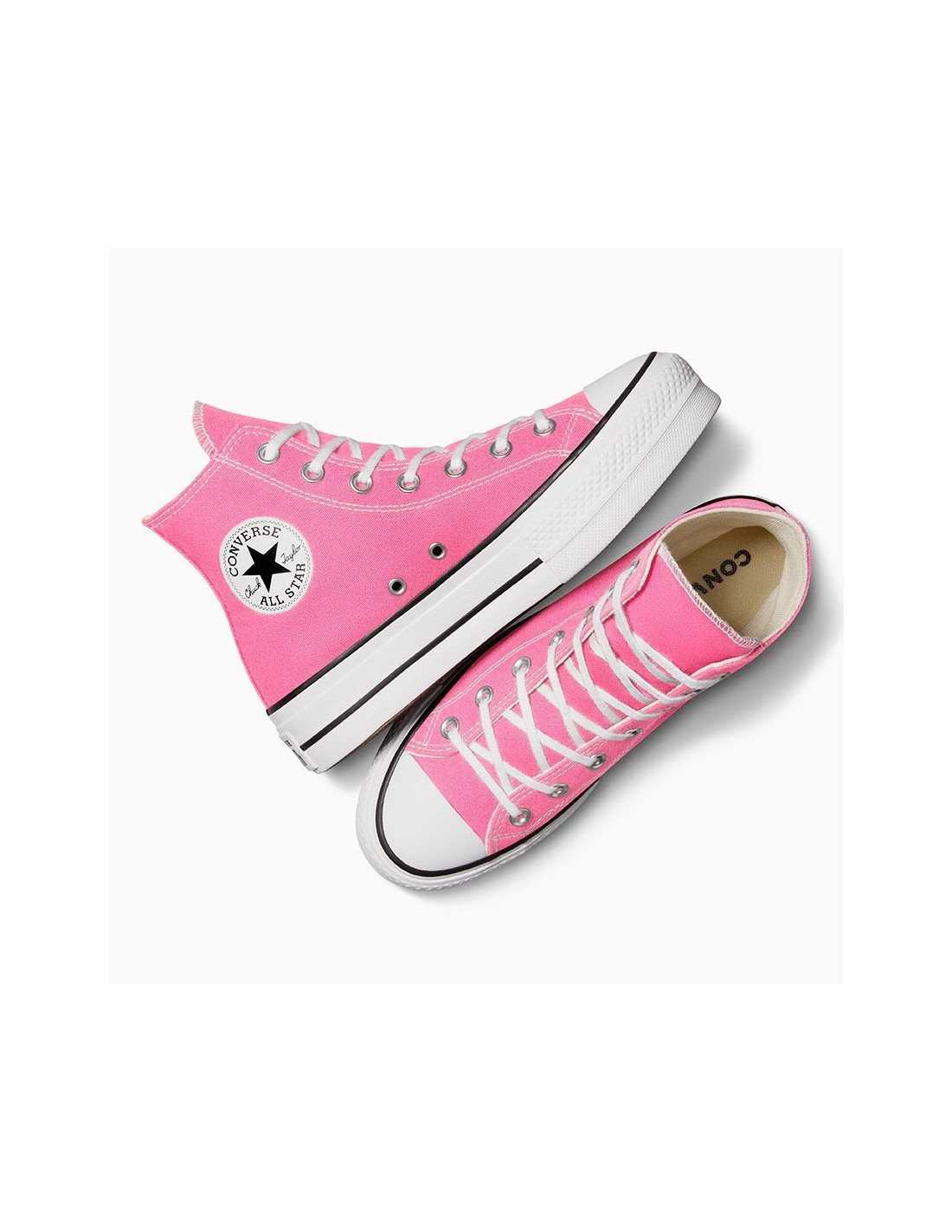 converse Sneakers Montantes Femme Ctas Lift Hi Toile Rose