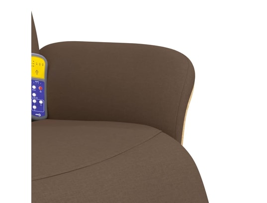 VIDAXL - Fauteuil Relaxation Fauteuil inclinable de massage avec repose-pieds marron tiss...