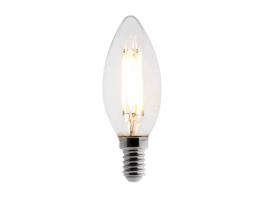 Ampoule déco filament LED Flamme 4W E14 470lm 2700K - Blanc chaud - Zenitech
