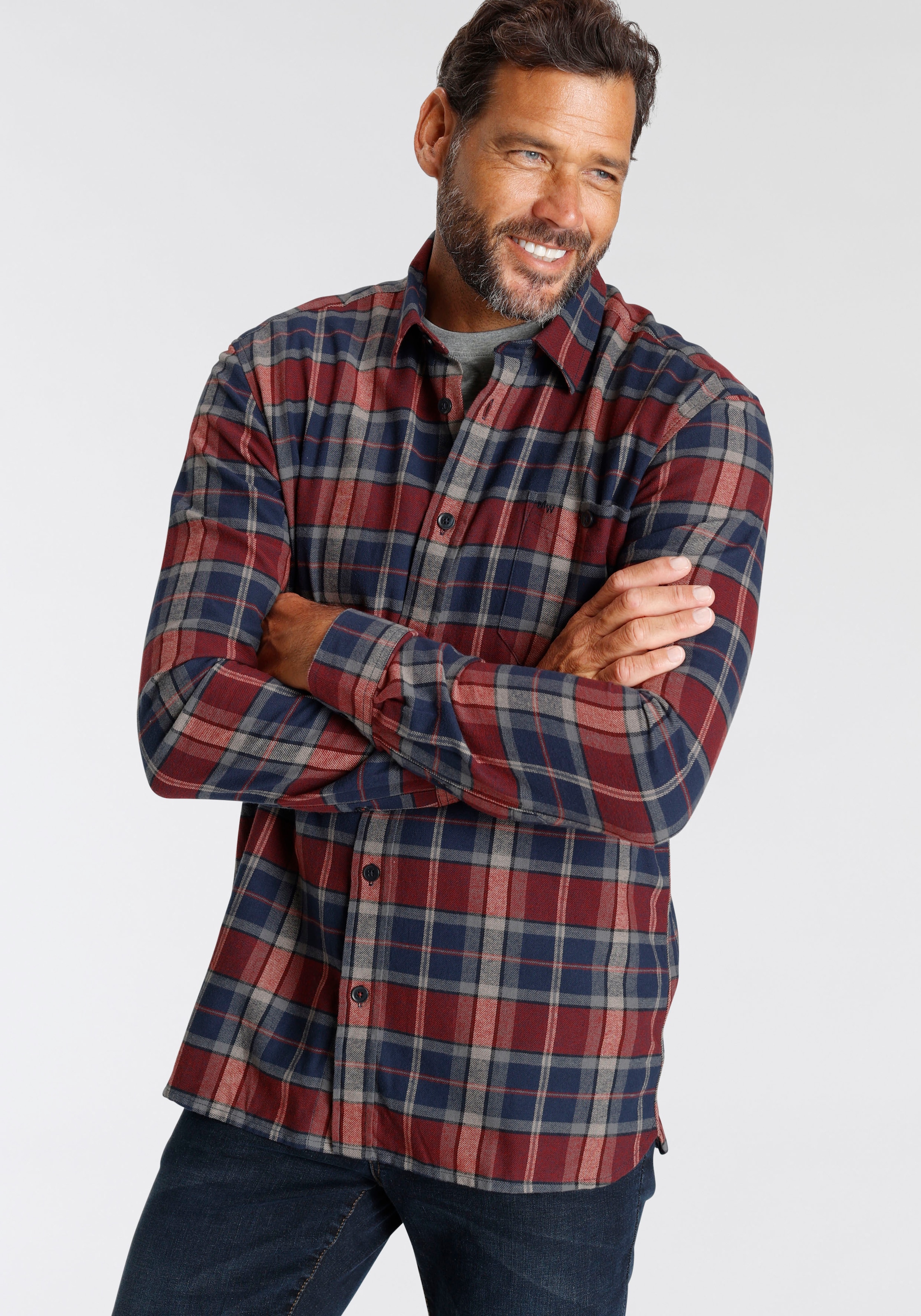 Man's World Flanellhemd Karomuster