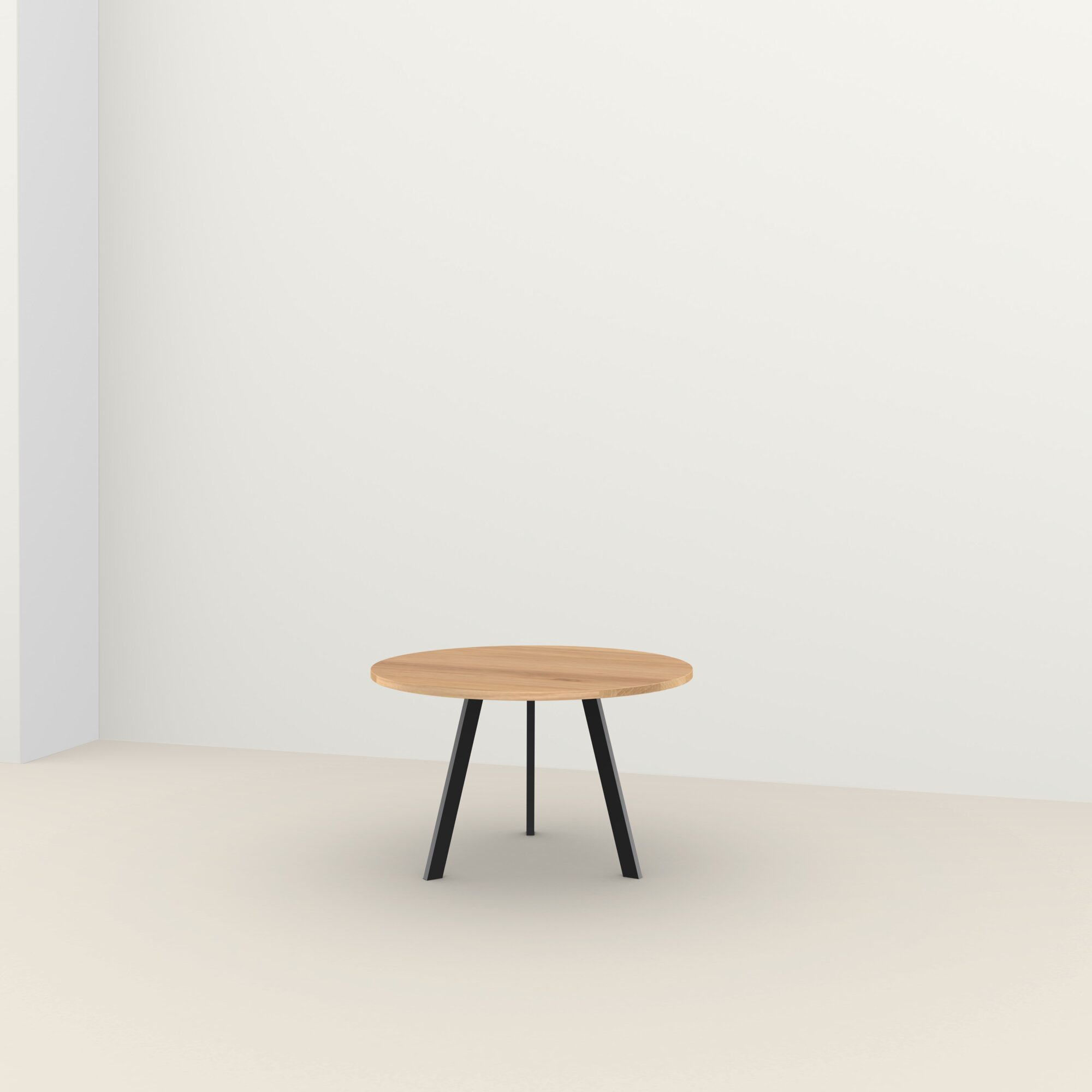 Studio HENK tafel New Co Rond, zwart frame - Smart Collectie ⌀110 | Eikenhout | Verjongde Rand | Frame Zwart