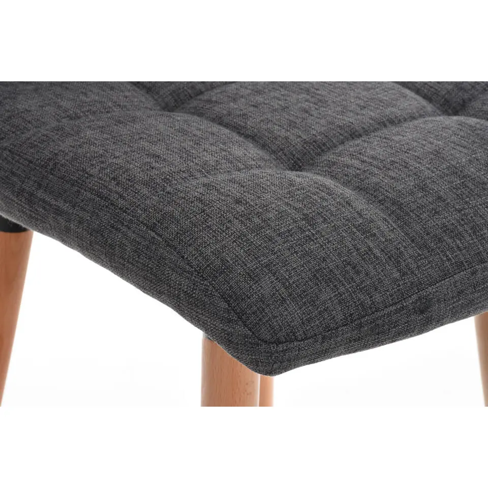 CLP Barkruk Lincoln natura Frame - Stof - licht grijs