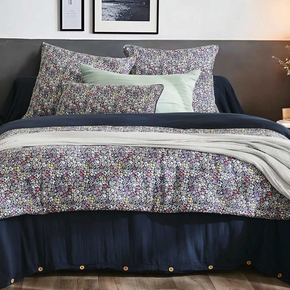 Edredon gaze de coton (90 x 200 cm) Elya Violet