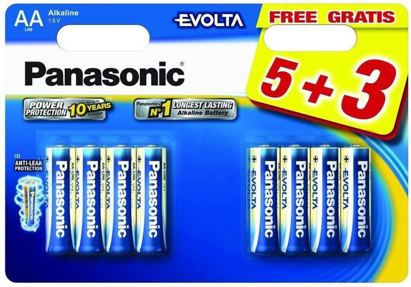Panasonic - Evolta - AA Batterijen - 8-Pack - 5+3 Gratis