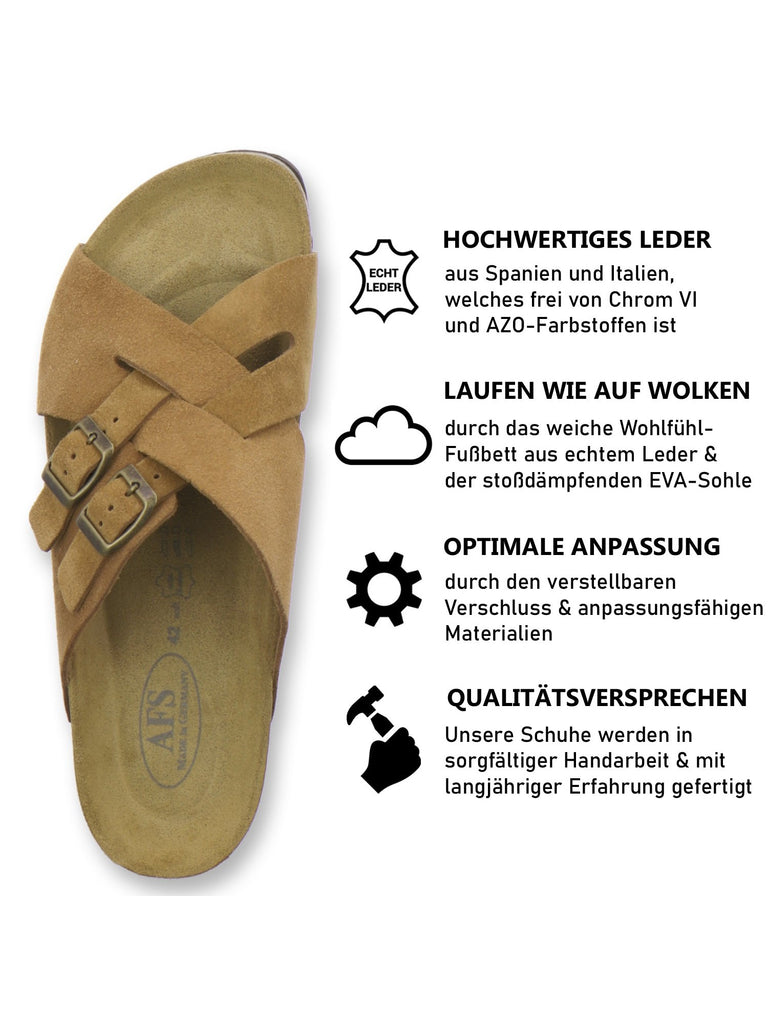 Pantoletten Herren Kralle Leder cognac