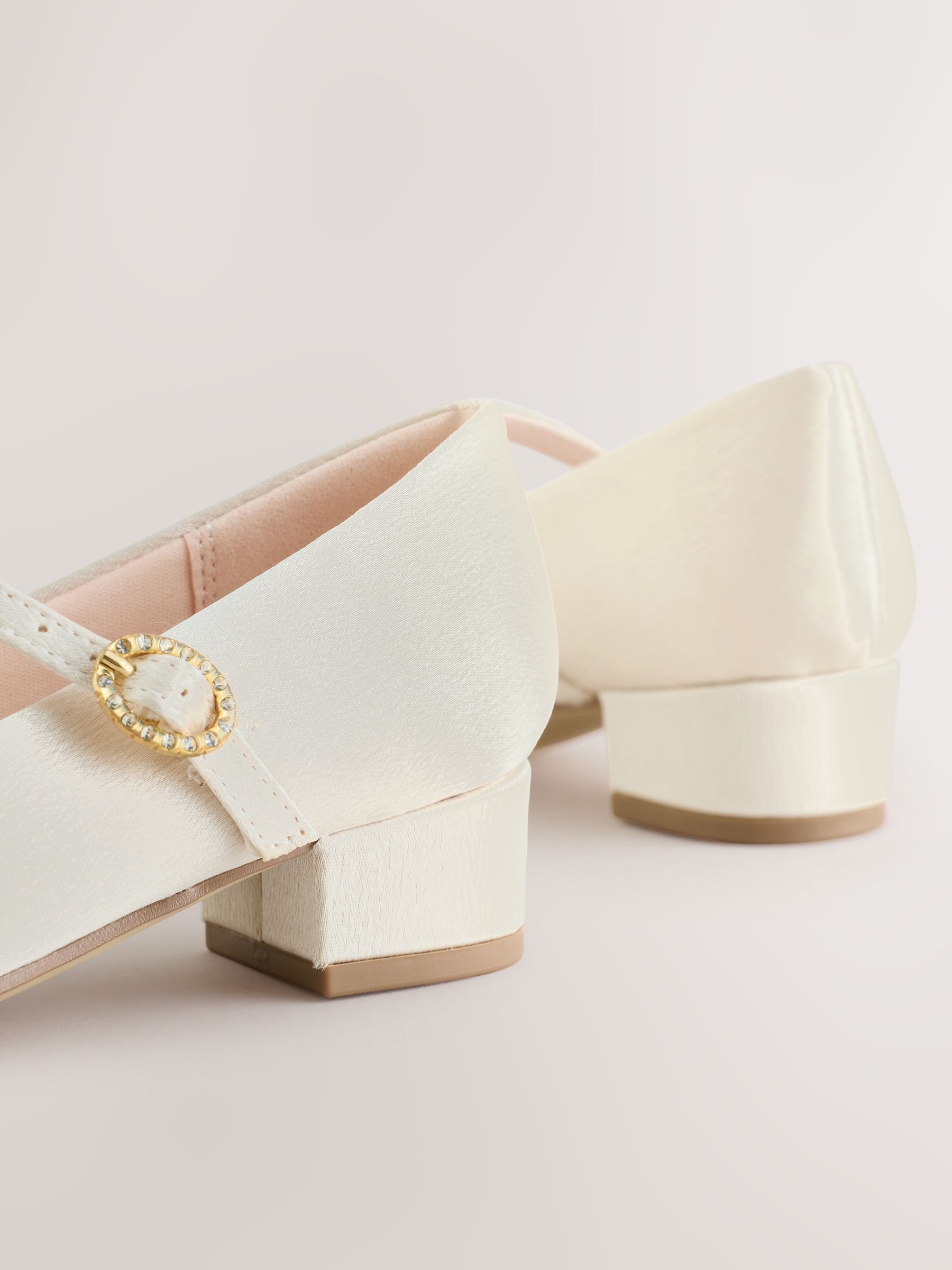 Ivoor - Stain Resistant Satin Mary Jane Flower Girl Heeled Shoes