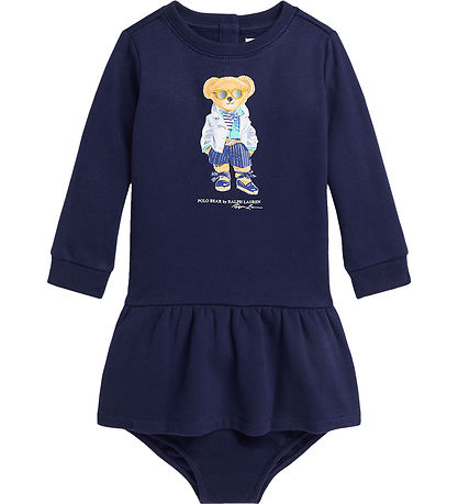 Polo Ralph Lauren Kleid m. Bloomers - Navy m. Kuscheltier