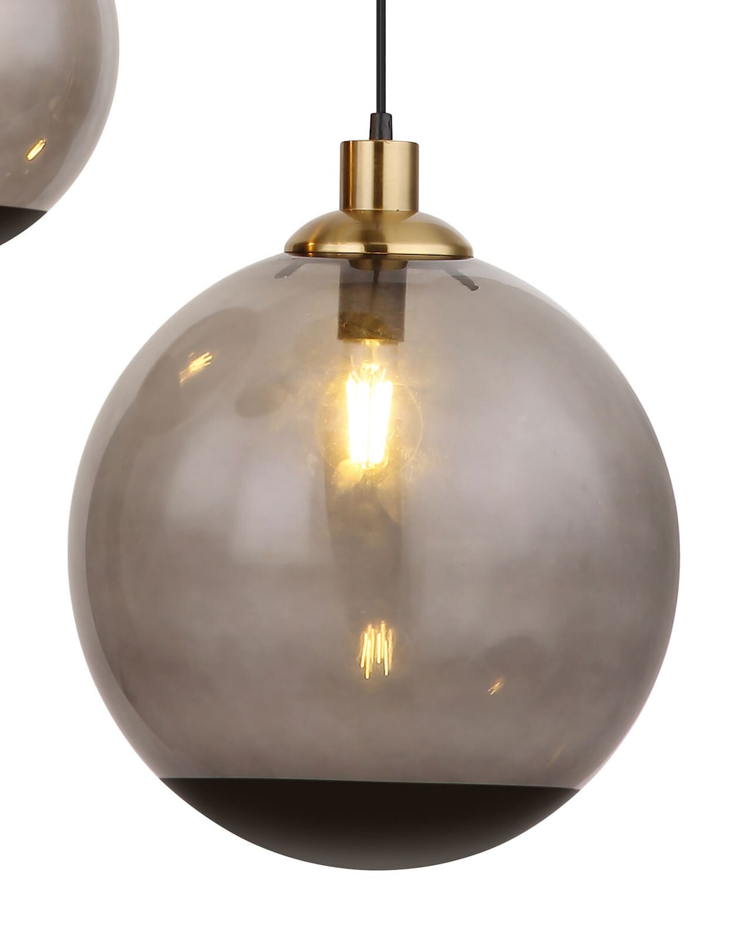 GLOBO Retrofit Pendelleuchte POTTER 65 cm schwarz /messingfarbig