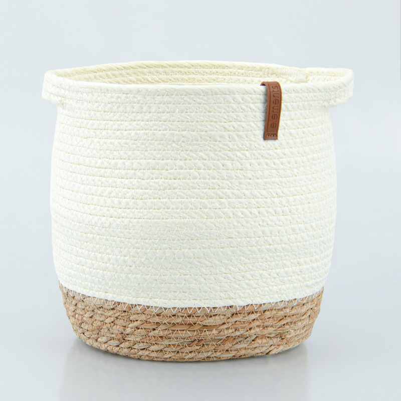 Panier de rangement rond 'Keola' avec anse