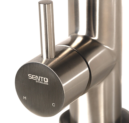 Sento RVS hoge wastafelkraan met gebogen uitloop SW120