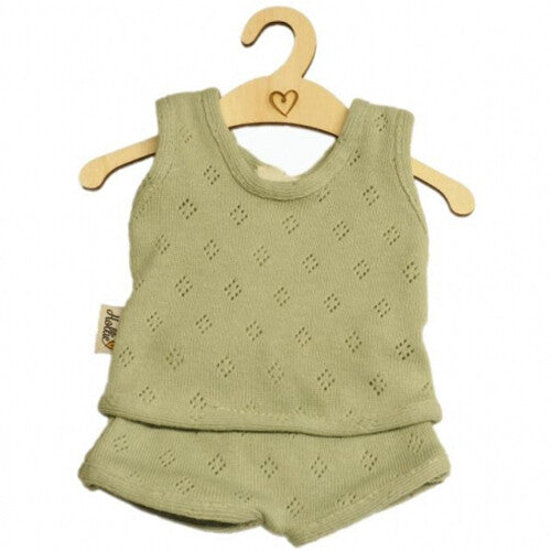 Hollie poppenkleding ondergoed - ajour old green - 34 cm