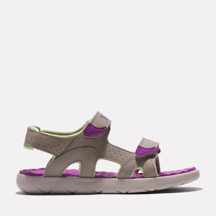 Sandales à double bride Perkins Row junior en beige/violet
