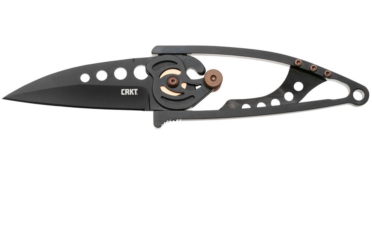 CRKT Snap Lock Black 5102NK Black Titanium Nitride 420J2, Black Stainless Steel, zakmes, Ed Van Hoy design