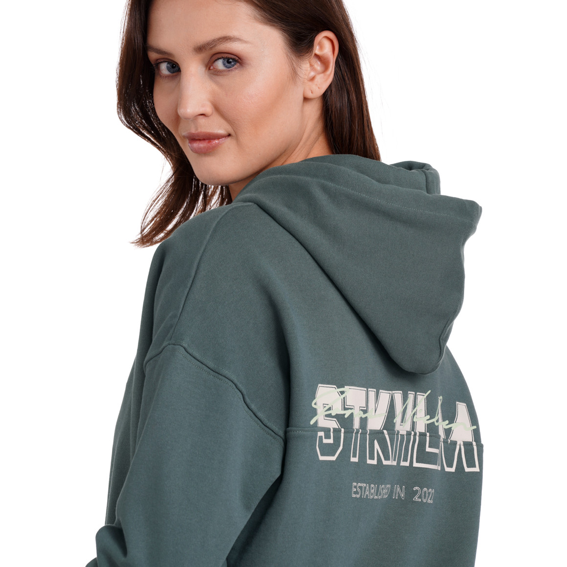 Jonas Nielsen Damen Hoodie mit Logo-Stickerei dunkelgrün