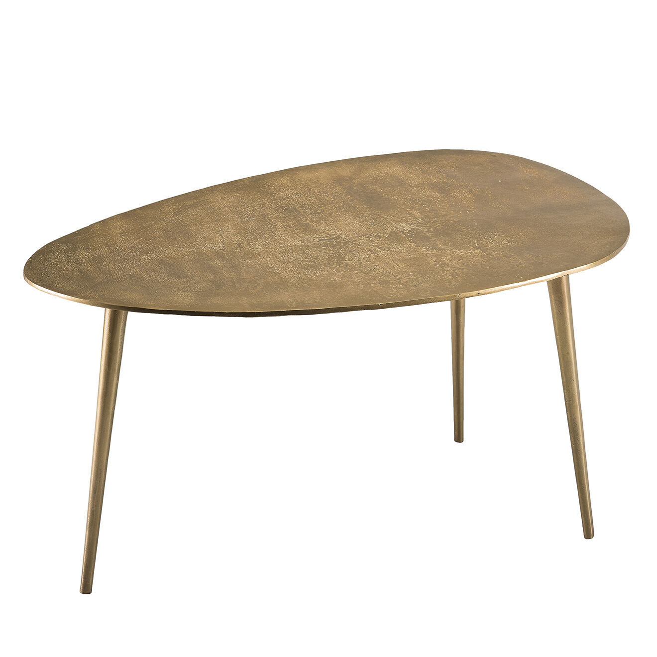 Macabane Table basse goutte d'eau Jonas dorée - 85x56x48 cm
