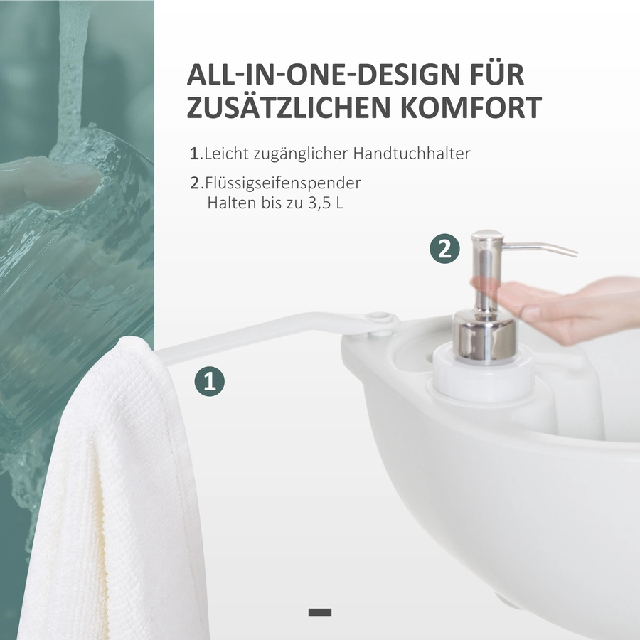 Outsunny Camping Waschbecken mit Abwassertank grau