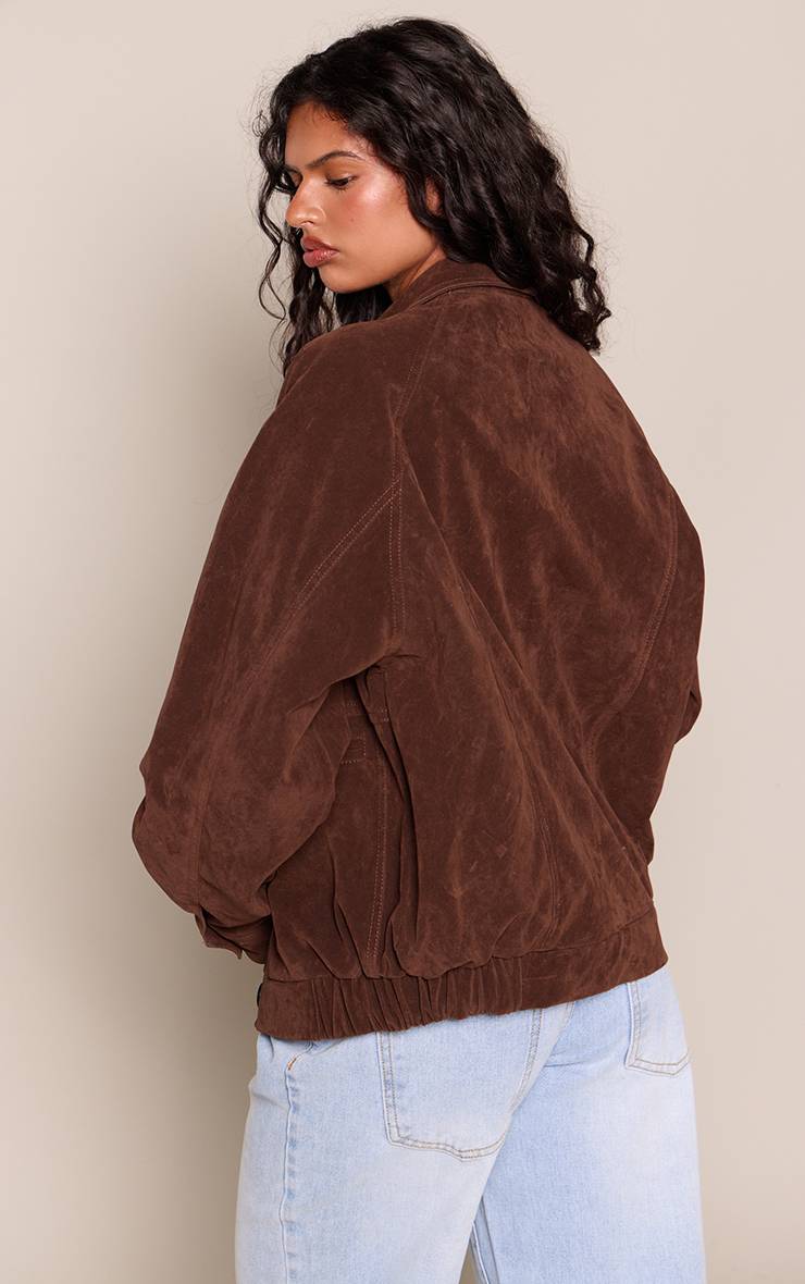 Marron Foncé Veste Oversize En Synthétique